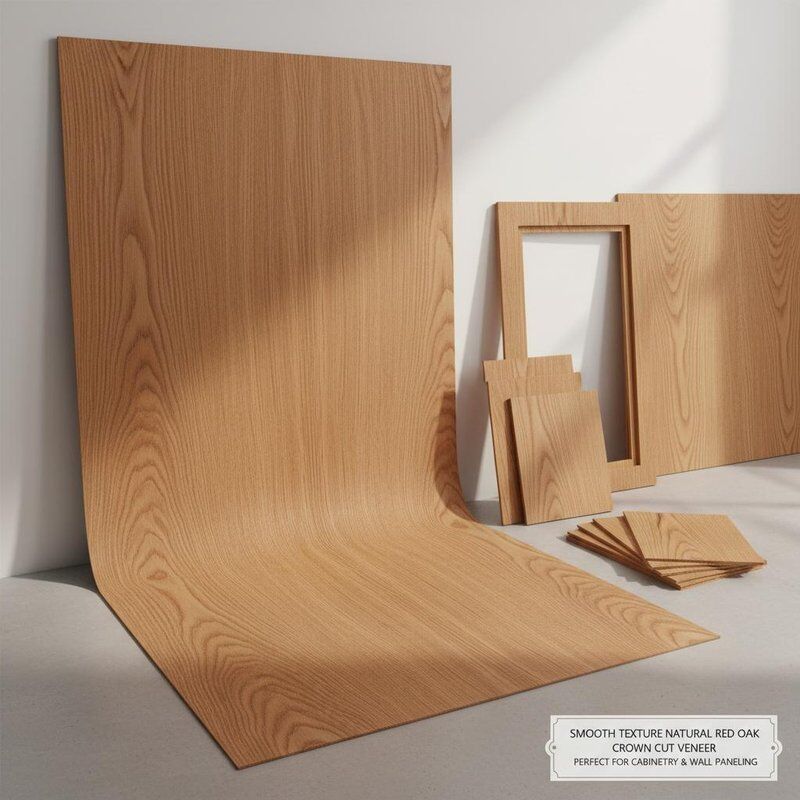 Smooth Texture Natural Red Oak Crown Cut Veneer Sliced Cut Perfect for Cabinetry Wall Paneling and Custom Woodworking Projects